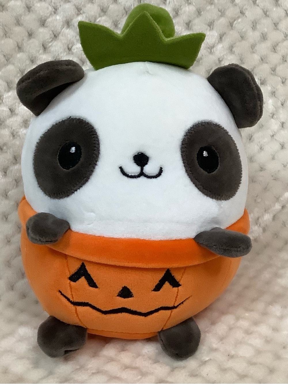Unbranded Halloween Plush Panda in Orange Pumpkin Costume Stuffed Animal Toy